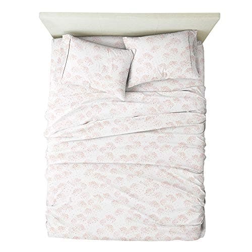 Ultra-Soft & Cooling Pink Flower Queen Bedding Sheet Set