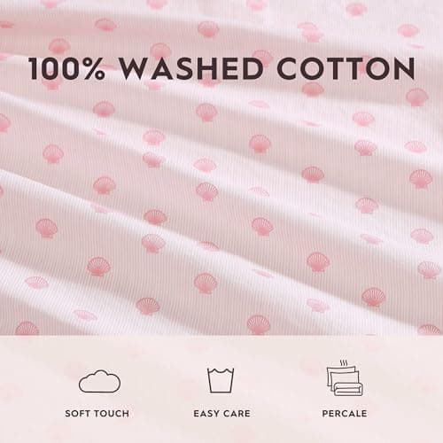 Laura Ashley Full Sheets, Cotton Percale Pink Bedding Set