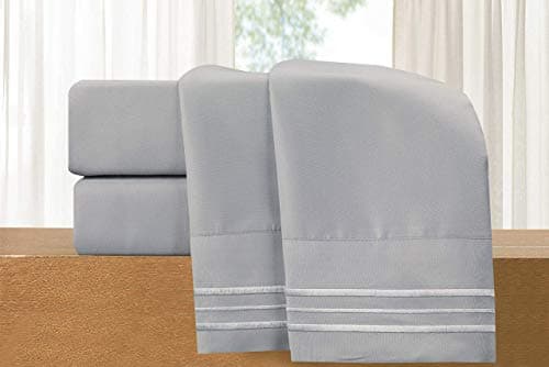 Luxury 1500 Thread Count Microfiber 4-Piece Bed Sheet Set - Queen, White