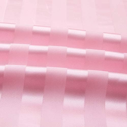 Soft Pink Silk Satin Sheets, Hypoallergenic Full Size Bedding Set, 4 Piece, Deep Pocket