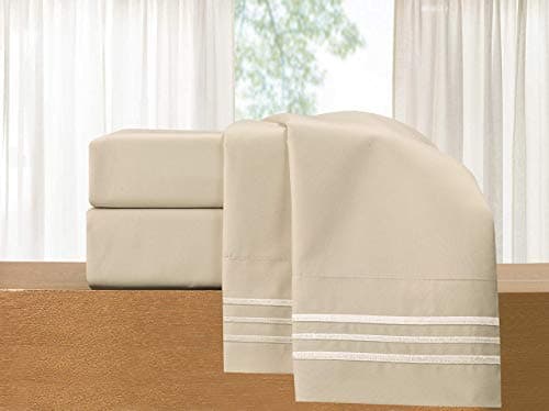 Luxury 1500 Thread Count Microfiber 4-Piece Bed Sheet Set - Queen, White