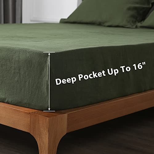 XZ XIFA Green Linen Queen Sheets - Organic Linen for Hot Sleepers - Queen Set (1 Flat, 1 Fitted, 2 Pillowcases)  
XZ XIFA Green Linen Queen Sheets - Breathable and Cooling for Hot Sleepers - Queen Set (1 Flat, 1 Fitted, 2 Pillowcases)  
XZ XIFA Green