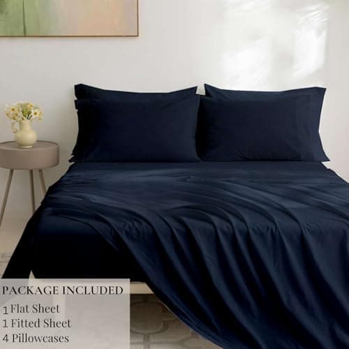 Queen Size 100% Egyptian Cotton Sheet Set - Deep Pockets - Royal Blue