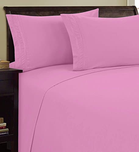 Elegant 1500 Thread Count Microfiber Twin Sheet Set, Deep Pocket Up to 16", Purple