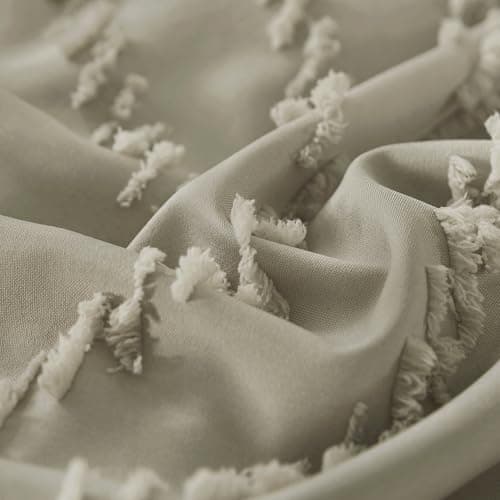 Andency Queen Beige Comforter Set Boho Cream Tufted Bedding 3 Pieces