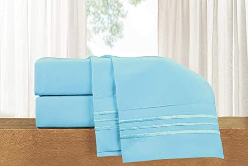Luxury 1500 Thread Count Microfiber 4-Piece Bed Sheet Set - Queen, White