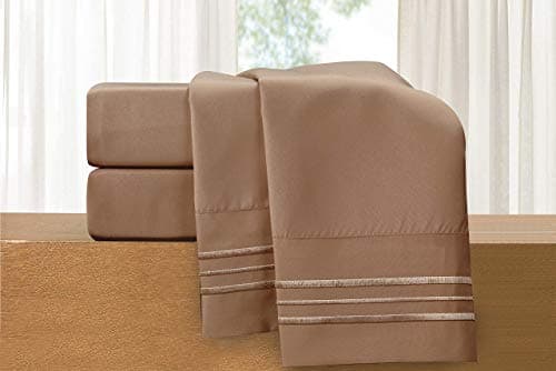 Luxury 1500 Thread Count Microfiber 4-Piece Bed Sheet Set - Queen, White