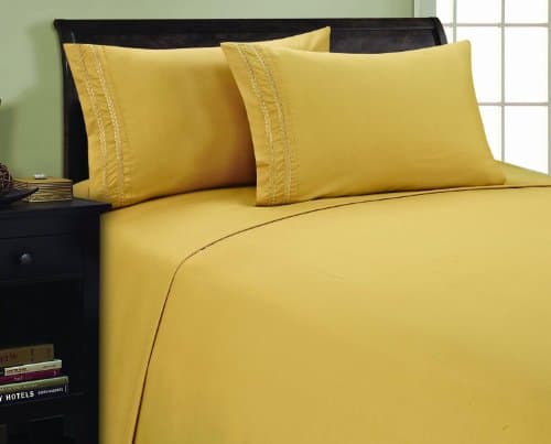 Elegant 1500 Thread Count Microfiber Twin Sheet Set, Deep Pocket Up to 16", Purple