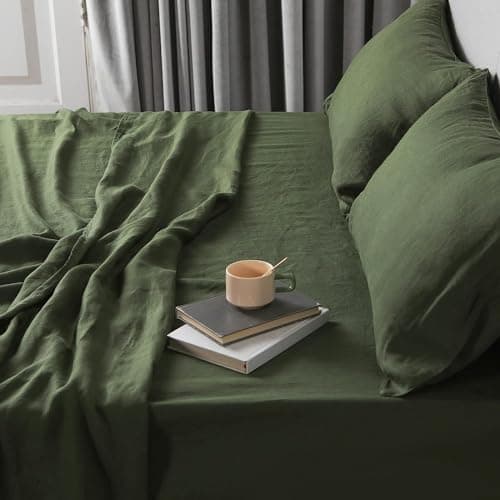 XZ XIFA Green Linen Queen Sheets - Organic Linen for Hot Sleepers - Queen Set (1 Flat, 1 Fitted, 2 Pillowcases)  
XZ XIFA Green Linen Queen Sheets - Breathable and Cooling for Hot Sleepers - Queen Set (1 Flat, 1 Fitted, 2 Pillowcases)  
XZ XIFA Green