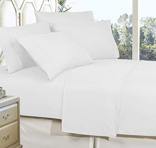 1800 Thread Count Premier Hotel-Quality Soft Bed Sheets, Full White