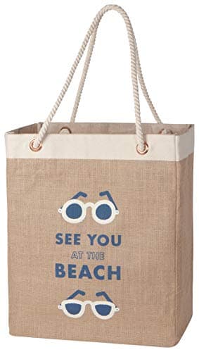 Burlap Market Tote: Goods and Provisions - 17 tall x 13.5 wide x 8.8 deep