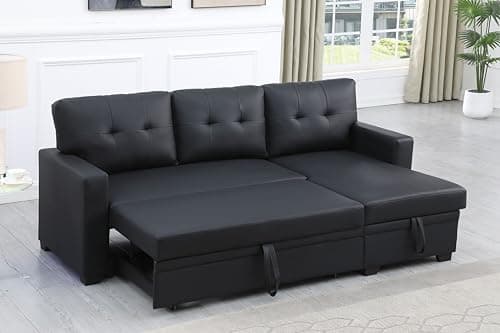 Devion Maison 4-in-1 Convertible L-Shaped Couch with Pull-Out Bed and Storage