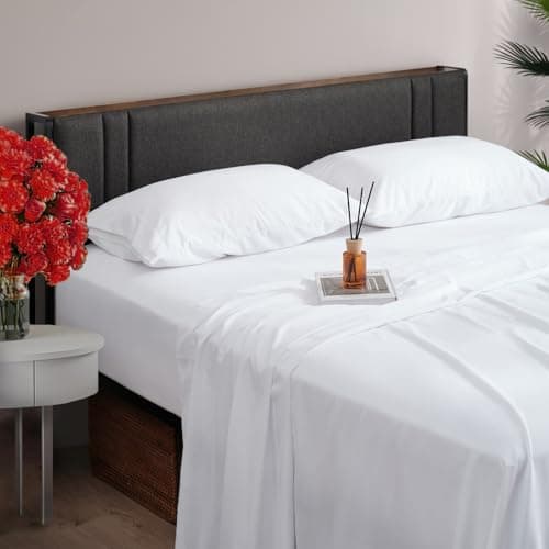 Z-hom Full Size 4-Piece Bed Sheets, Cooling & Breathable, Extra Soft & Wrinkle-Free, Deep Pocket, White