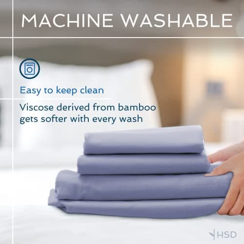 Bamboo Viscose 4-Piece Bed Sheet Set, Cooling & Soft Black Full Size
