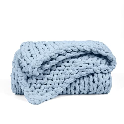 Chunky Knit Throw Blanket - Hypoallergenic - Cozy Home Accent