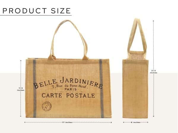 Jute Tote Bags with Laminated Interior and Soft Handles