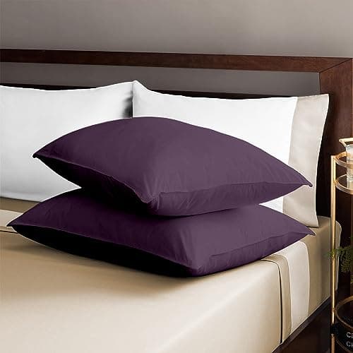 100% Egyptian Cotton Queen 20x30 Blood Red Sateen Weave Pillow Covers (600 Thread Count)