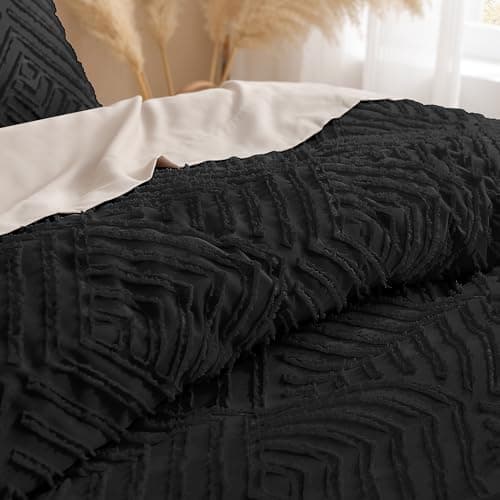 Andency Queen Comforter Set Beige, 3 Pieces Tufted Farmhouse Bedding