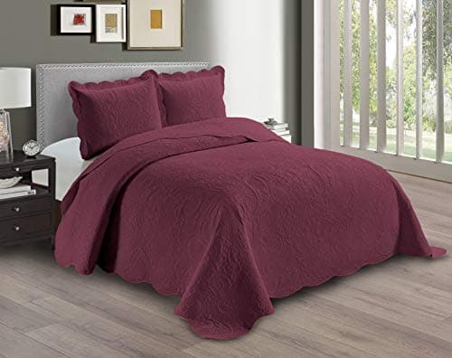 Oversized Beige Linen Plus Embossed Coverlet Bedspread Full/Queen New #Dana