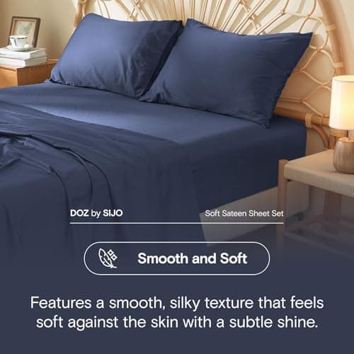 DOZ 100% Long Staple Cotton Sheet Set, Sapphire Queen
