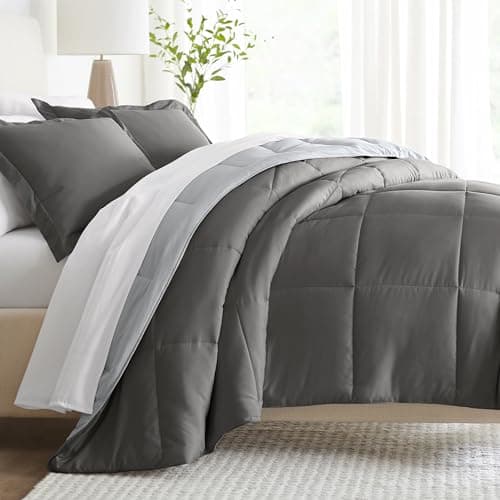 Luxury Reversible King Size Comforter Set with 2 Pillow Shams