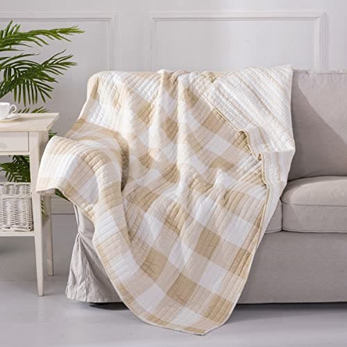 Buffalo Check Quilted Throw - Reversible Pattern