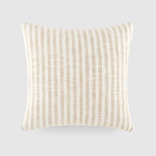 Linen Market Mustard Framed Stripe Cotton Decor Throw Pillow