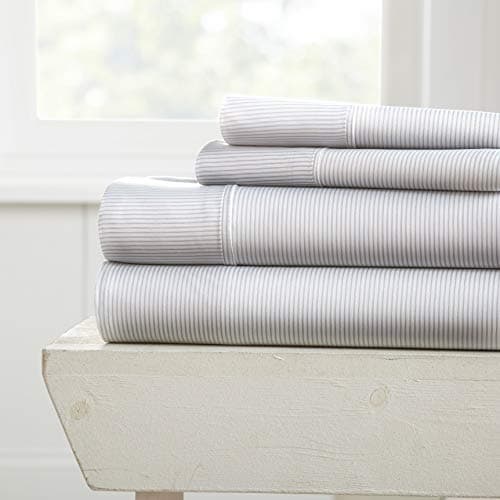 Premium Polaris Pattern 4 Piece Bed Sheet Set in Gray, Queen Size