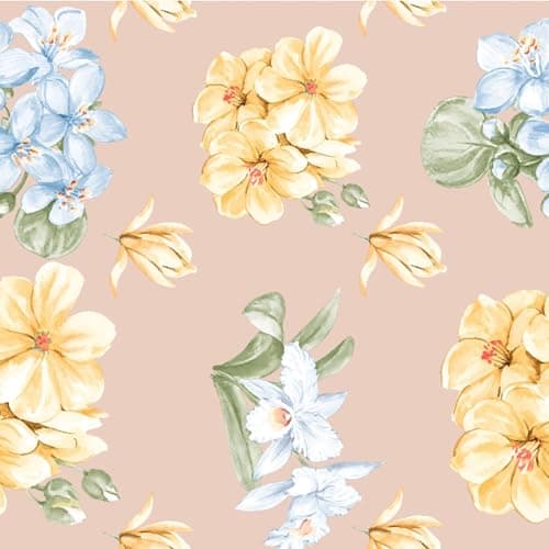 JSD Yellow Floral Printed Full Size 4 Piece Microfiber Sheet Set Extra Deep Pocket
