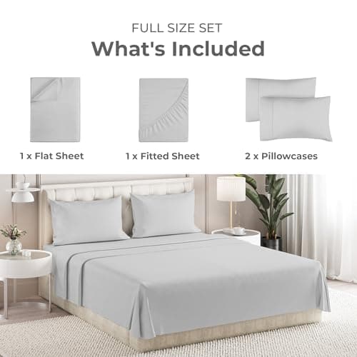 Extra Soft, Cooling Full Size Bed Sheets - Sleepy Town Brushed Microfiber Deep Pocket Set