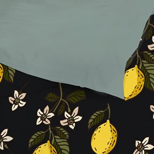 Twin Lemon Tropical Bedding Set with Pillowcases 68x87 Zipper Closure Corner Ties