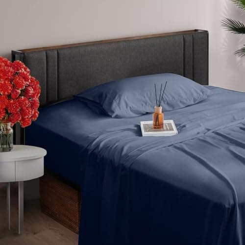 Z-hom Full Size 4-Piece Bed Sheets, Cooling & Breathable, Extra Soft & Wrinkle-Free, Deep Pocket, White