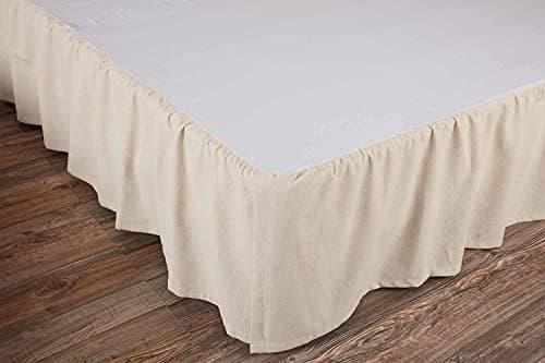 Natural King Bed Skirt, 16" Drop, Beige Cream Dust Ruffle