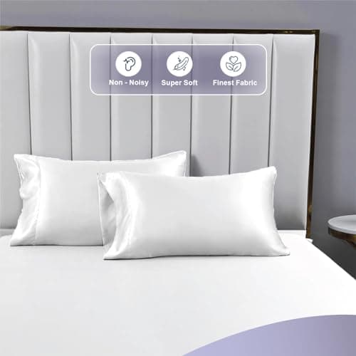Hotel Quality Lilac Silk Satin Sheet Set | Cal King | Fitted & Flat Sheets | Pillowcases | Silky Soft