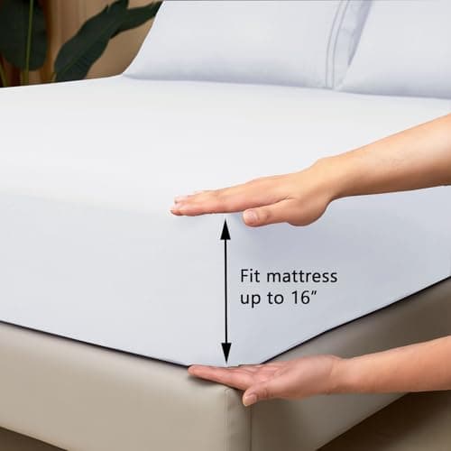 Hotel Luxury 1800 Thread Count Full Size Sheet Set - White 16 Inch Deep Pockets