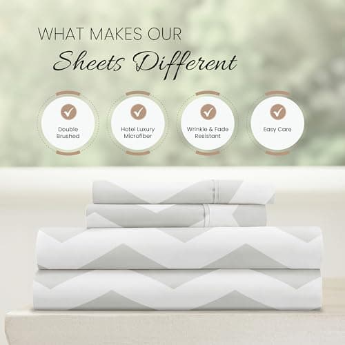 Oeko-TEX Certified Arrow Gray Microfiber Cal-King Sheet Set - Deep Pocket, 4-Piece