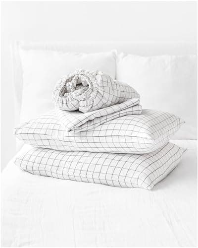 100% European Flax Linen King Bed Sheets, Breathable Cooling for Hot Sleepers