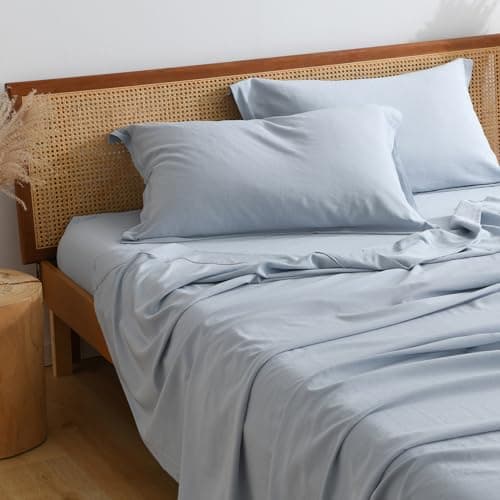 Charcoal Grey Bamboo Rayon & Linen Bed Sheets King Size, Soft & Breathable