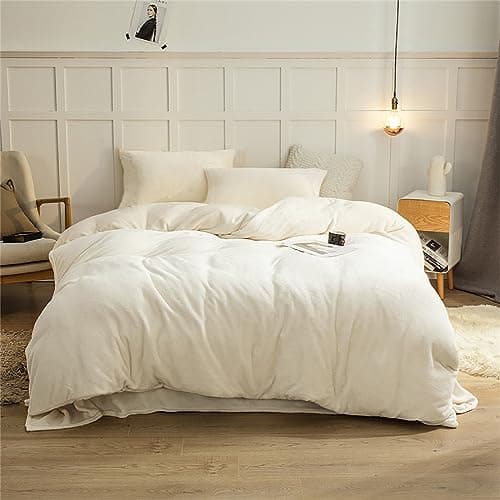 White Pure White Bedding Comforter Set Queen Size Ultra Soft Breathable Solid Blanket for Women Men Adults
