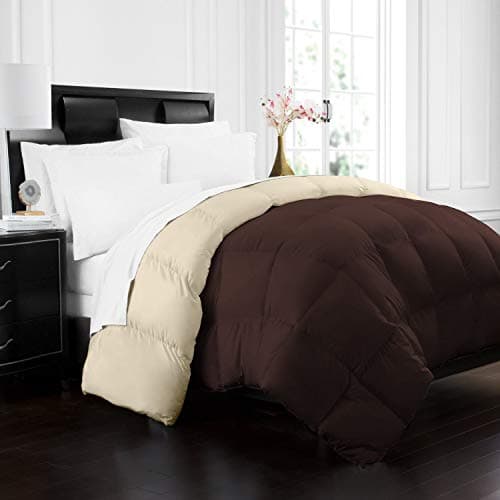 Luxury Goose Down Alternative Reversible Comforter - Twin/Twin XL - Brown/Cream