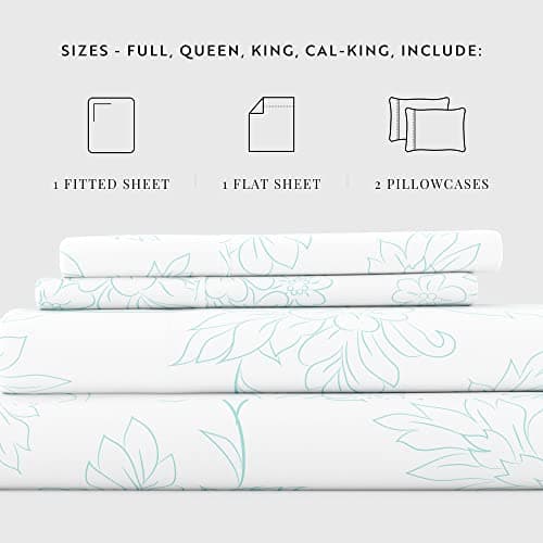 Ultra-Soft Aqua Vine Full Bed Sheet Set for Better Sleep