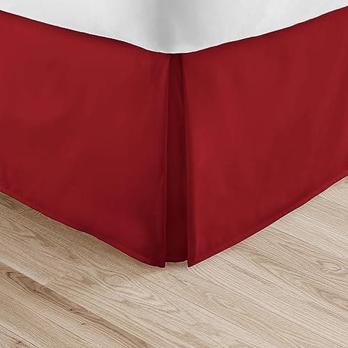 Ultra Soft Linen Market Queen Bed Skirt, White - Hotel Quality, Shrinkage & Fade Resistant