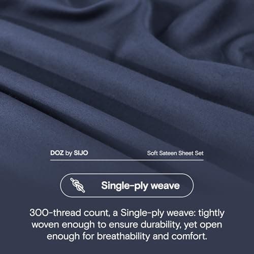 DOZ 100% Long Staple Cotton Sheet Set, Sapphire Queen