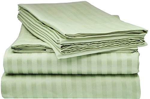 Authentic 1500 Thread Count Egyptian Cotton 4-PC Sheet Set (Queen, Beige Stripe)