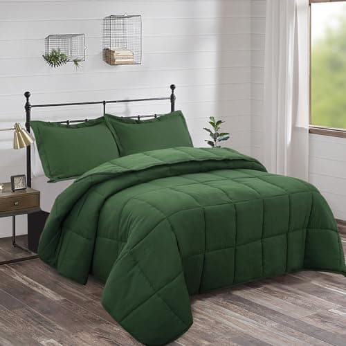 King Size Blue Down Alternative Comforter Set - Reversible Chic Quilt Design