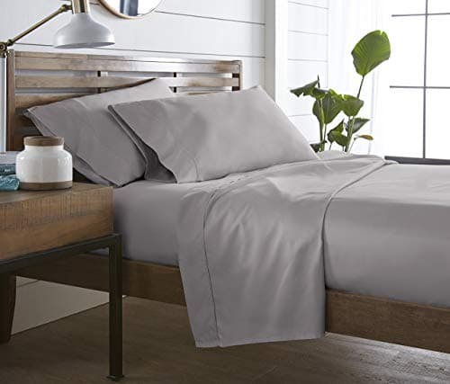 Soft 100% Natural Cotton 550-TC Full Size Sheets (Stripe, Light Blue)