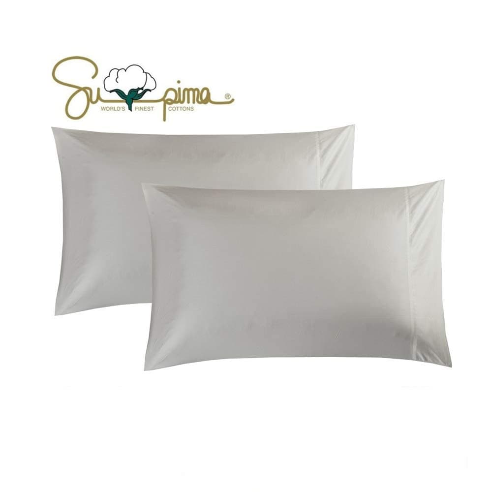 100% Supima Cotton 600 Thread Count Queen Pillowcase Set of 2, Luxury Hotel Pillow Cases