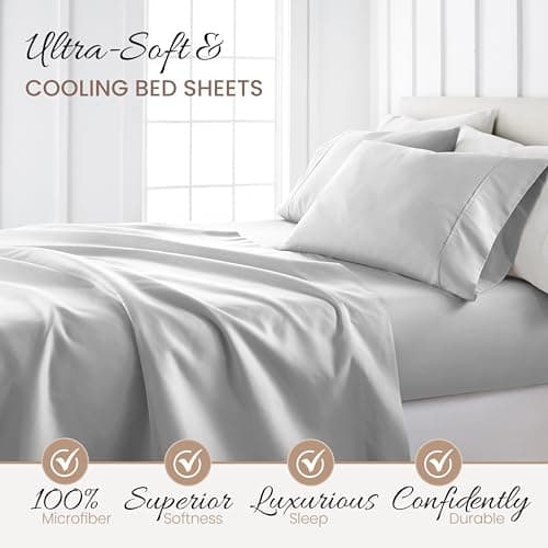 Oeko-TEX Certified Linen Market King Sheet Set - Light Gray