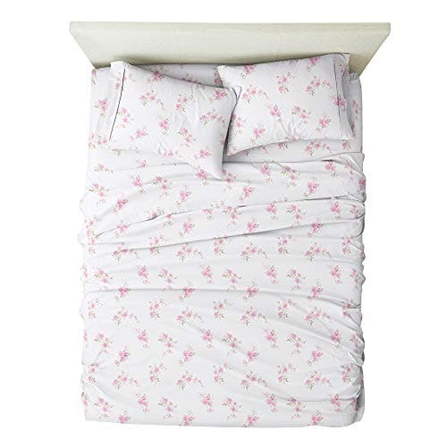 Ultra-Soft Pink Rose Full Bed Sheet Set - Enhanced Sleep Experience for Full Size Bed
