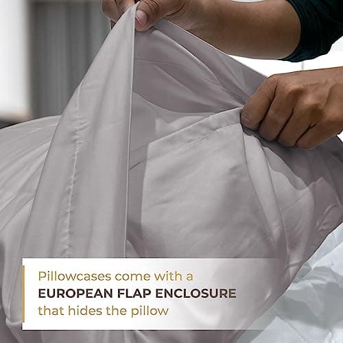 Luxury Cotton Pillowcase Set - Soft 400 Thread Count Sateen Weave Covers for Hotels, Homes, Hospitals